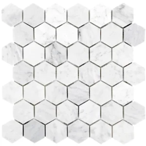 CARRARA Marmuro Hexagon natūralus Mozaikos