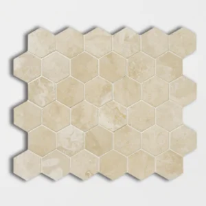 IVORY HEXAGON Tarvertino Ivory matinė natūralus Mozaikos