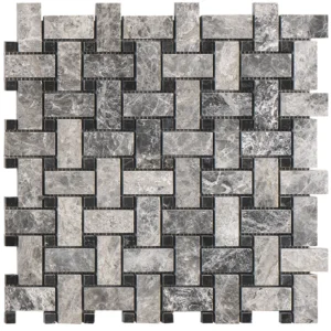 TUNDRA DARK BASKET WEAVE Marmuro natūralus Mozaikos