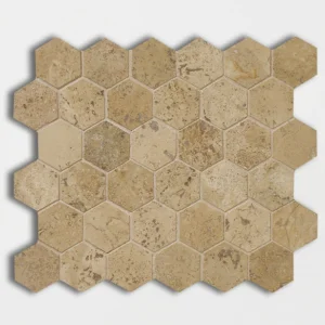 WALNUT NOCE travertino matinė Hexagon Travertinas natūralus Travertinas